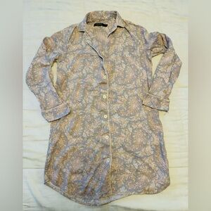 Ralph Lauren S small night gown night shirt pastel paisley monogram